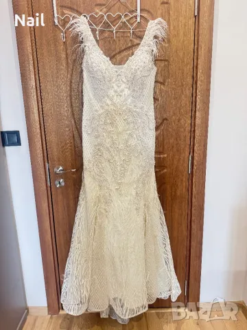 Сватбена или бална рокля дълга Размер М регулура се с връзки 