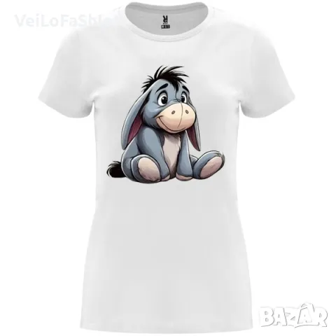 Нова дамска тениска с Йори - Магаренцето от Мечо Пух в бял цвят, снимка 1