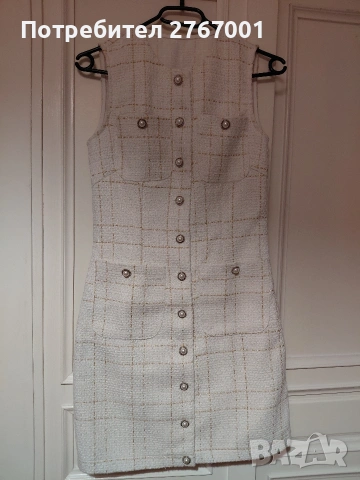 Бяла рокля букле размер ХС/С, снимка 4 - Рокли - 54157585