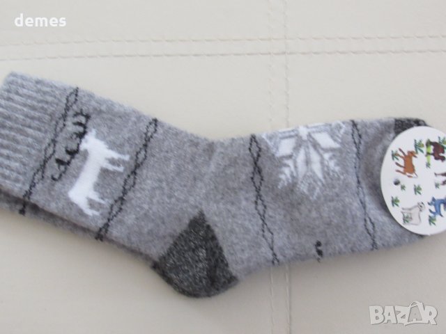 Машинно плетени детски чорапи от 100 % вълна, размер 5, снимка 4 - Чорапи - 34930687