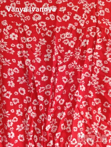 Аmisu червена рокля на бели цветчета , снимка 5 - Рокли - 50044711