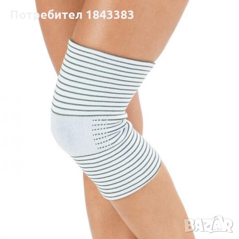 Превръзка на коляното с медни влакна - бяла