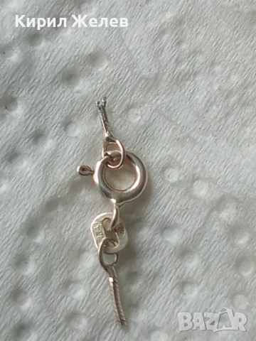 Сребърна карабинка закопчалка 52143, снимка 4 - Колиета, медальони, синджири - 52339625