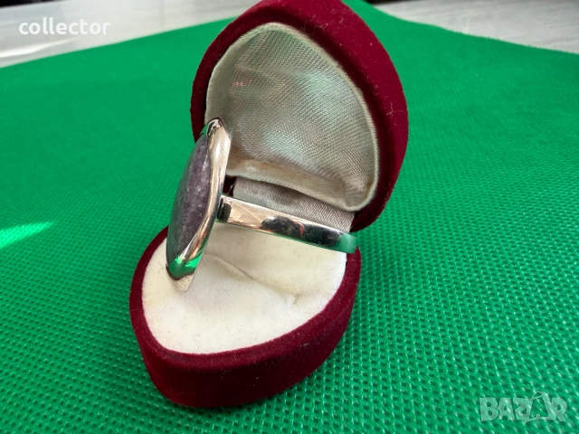 Сребърен пръстен с Лепидолит. №7738, снимка 5 - Пръстени - 52810886