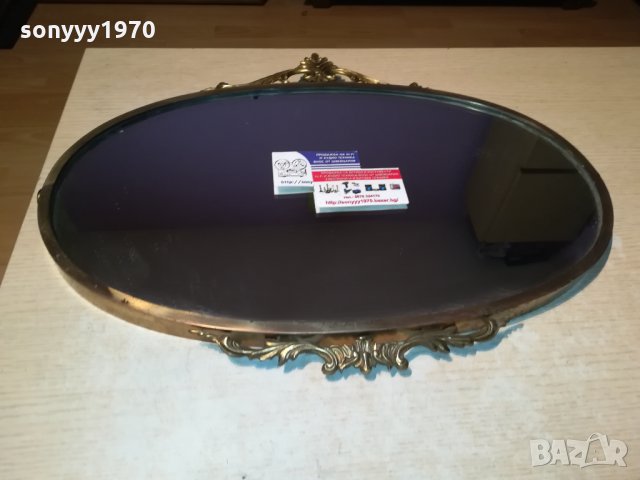 антично огледало-мед/месинг-масивно-внос швеция 55х45см