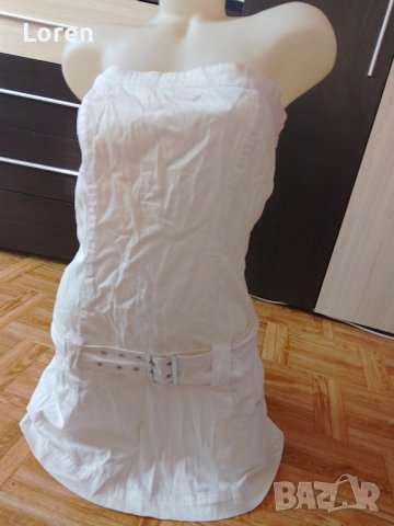 Бяла рокличка с коланче, снимка 3 - Рокли - 42909803