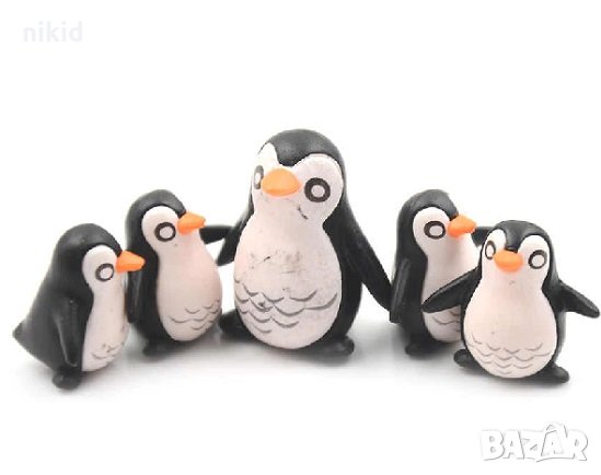 5 бр Пингвини Пингвин пластмасови PVC фигурки за игра и декорация торта топери фигурка, снимка 2 - Фигурки - 31473605