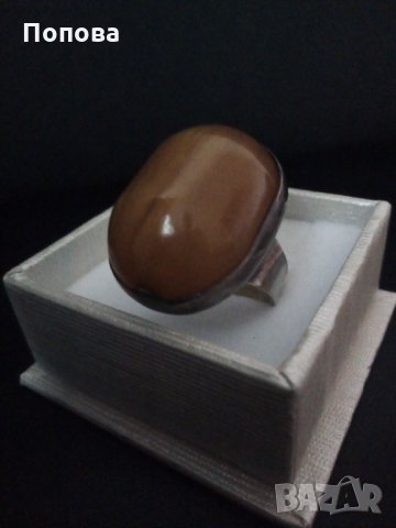 Стар турски сребърен пръстен с кехлибар, снимка 1 - Пръстени - 30180240