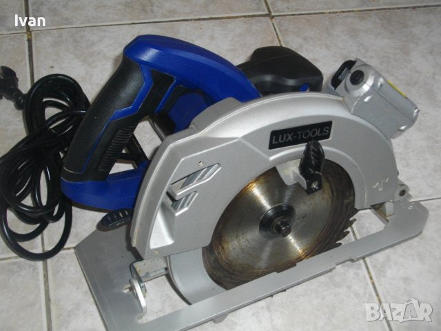 1600 Вата-Лазерен Ръчен Циркуляр-Немски-Почти Нов-ф185мм-LUX-TOOLS HKS-1600-Алуминиев Плот, снимка 5 - Други инструменти - 39752453