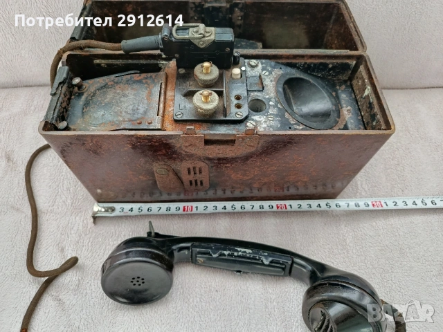 стар немски военно-полеви телефон - WEHRMACHT - WWII - 1944г, снимка 6 - Антикварни и старинни предмети - 51856623