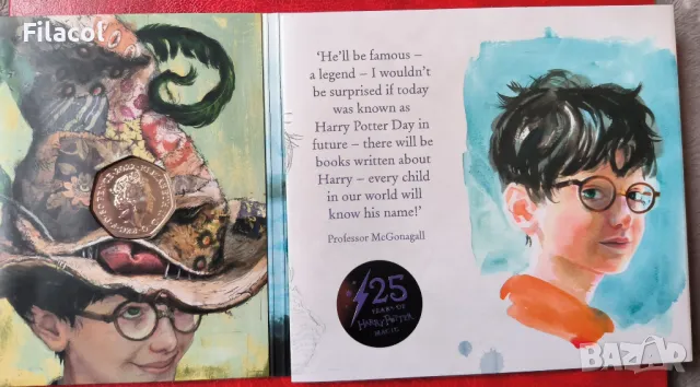 Великобритания 50 пенса 2022 Хари Потър и философския камък, снимка 2 - Нумизматика и бонистика - 49240148