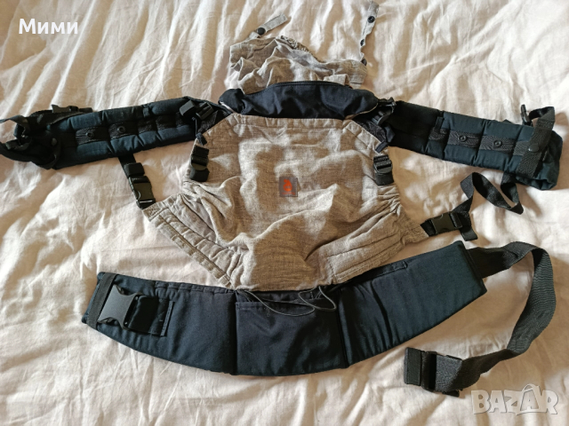 Ергономична раница регулируема за бебеносене лен, снимка 2 - Кенгура и ранички - 45095981