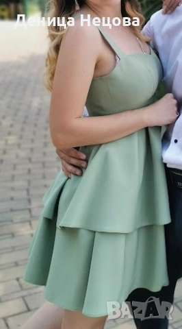 Официална рокля, къса рокля, рокля за сватба, зелена рокля, снимка 7 - Рокли - 52704742