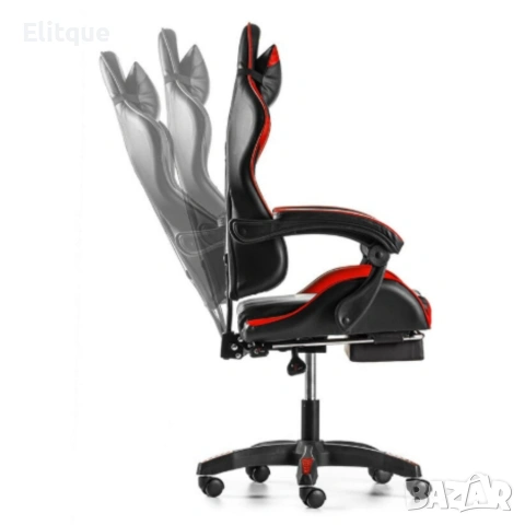 Ергономичен геймърски стол с поставка за крака – комфорт и стабилност за дълги часове без болка, снимка 3 - Столове - 53241121
