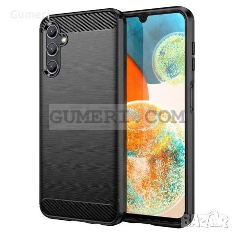 Samsung Galaxy A14 Противоударен Силиконов Гръб - Карбон
