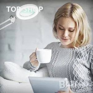 Увеличителна LED настолна лампа 8X лупа 3 цветни режима лампа за маникюр ноктопластика козметична, снимка 8 - Продукти за маникюр - 48938392