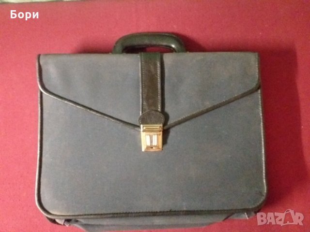 Стара бизнес чанта кожа и плат, снимка 1 - Други ценни предмети - 34388914