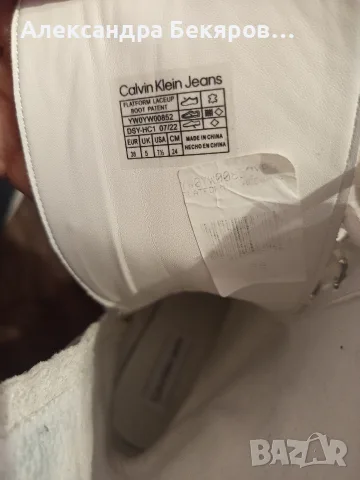 Бели боти Calvin Klein Jeans , снимка 6 - Дамски апрески - 55754985