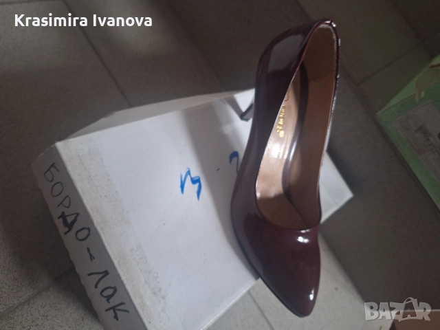 нови обувки Мегияс Бордо лак, снимка 2 - Дамски обувки на ток - 52806642