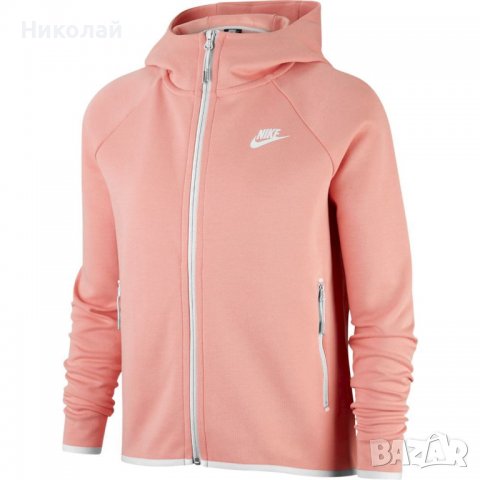Nike Tech Fleece Cape Women's Pink Hoodie Full Zip, снимка 11 - Суичъри - 38100888
