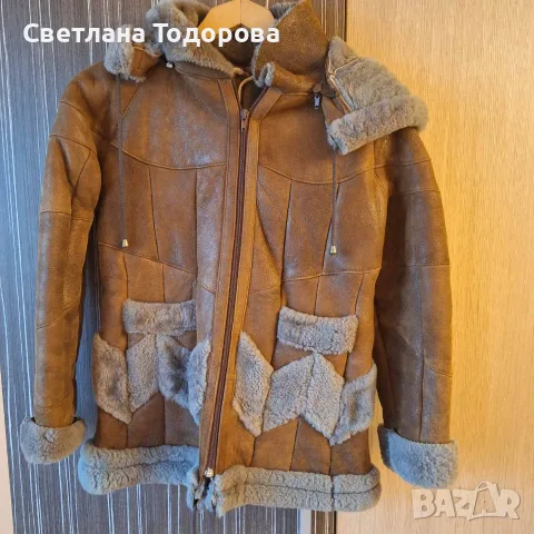 Красиво детско палто от естествена овча кожа (8-10 год.)