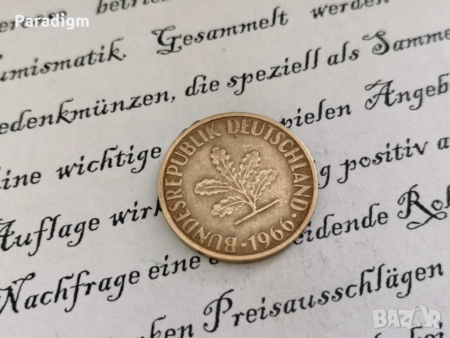 Монета - Германия - 10 пфенига | 1966г.; серия G, снимка 2 - Нумизматика и бонистика - 31440385