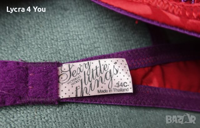 Victoria's Secret Sexy Little Things 34B/C червен сатенен сутиен, снимка 5 - Бельо - 42796414