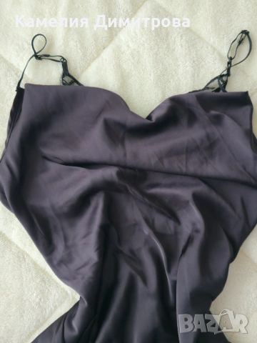 Елегантна черна рокля с тънки презрамки и ефектен гръб с пеперуда, снимка 4 - Рокли - 53285471