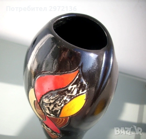 Ваза ръчно рисувана керамика, снимка 3 - Вази - 53131124