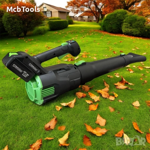 Акумулаторна духалка за листа с две батерии – въздуходувка 36V 8Ah StahlMayer, снимка 6 - Градинска техника - 52126618