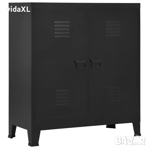 vidaXL Индустриален скрин за съхранение, черен, 90x40x100 cм, стомана, снимка 1 - Скринове - 56146165