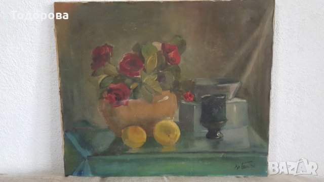 Стара авторска картина, снимка 2 - Антикварни и старинни предмети - 30991938