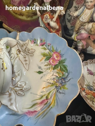 Луксозен двусекционен съд – Ръчна Рисунка | Винтидж Шедьовър, снимка 11 - Декорация за дома - 54059844