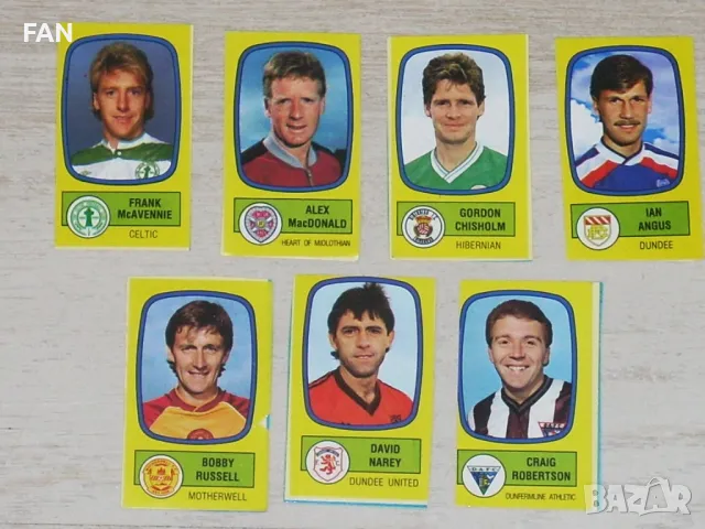 Оригинални стикери Панини PANINI от Висшата лига на Шотландия за сезон 1988/89