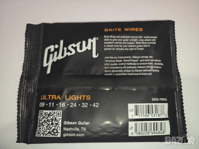 Gibson Brite Wires 09-42-струни за електрическа китара, снимка 2 - Китари - 52097953