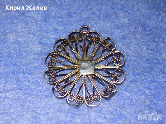 ПРЕКРАСЕН СТАРИНЕН ФИЛИГРАНЕН СРЕБЪРЕН МЕДАЛЬОН ЦВЕТЕ ВИСОКА ПРОБА СРЕБРО РЪЧНА ИЗРАБОТКА 43362, снимка 4 - Антикварни и старинни предмети - 44707507