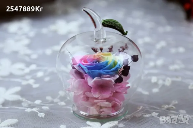 Вечна Роза в стъклена ябълка YSH F, снимка 1
