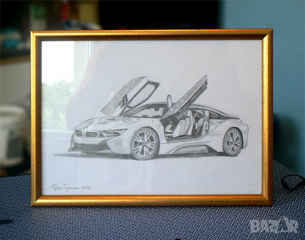Рисунка на BMW i8., снимка 1 - Картини - 29440464