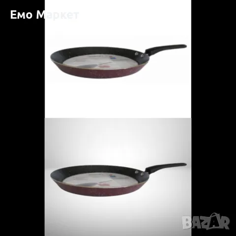 Тиган за палачинки Rosberg R51322G24, 24см., Мраморно покр., Индукция, Бордо меланж