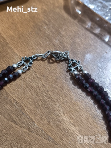 Сребърно антикварно колие с натурални гранати., снимка 3 - Антикварни и старинни предмети - 52988144