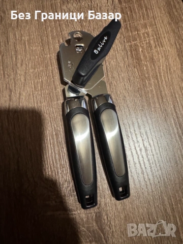 Нова Ръчна отварачка за консерви, метална, с ергономични дръжки и остър нож