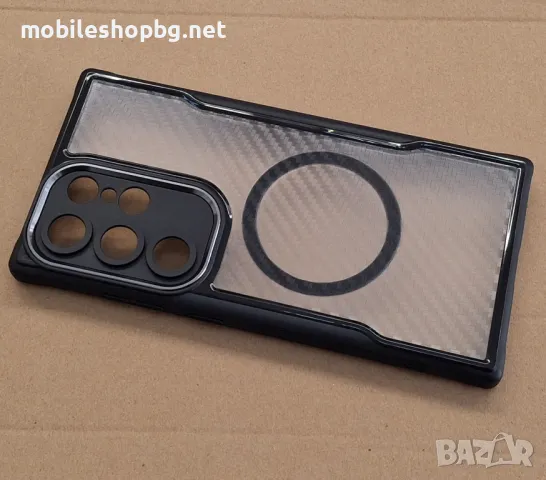 Samsung Galaxy S24 Ultra гръб MagSafe удароустойчив CARBON , снимка 4 - Калъфи, кейсове - 50398696