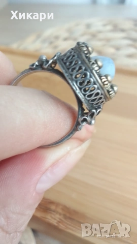 Сребърна брошка филигран/Сребърни пръстени, снимка 15 - Пръстени - 52042098