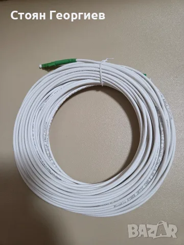 Оптичен пач кабел (Fiber Optic Cable). Модел: LC/APC към LC/APC (зелени конектори 