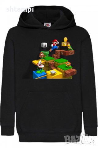 Детски Суитчър/Суитшърт Super Mario Game Scene,Super Mario,Игра,Подарък,Изненада,Забавление,Рожден Д