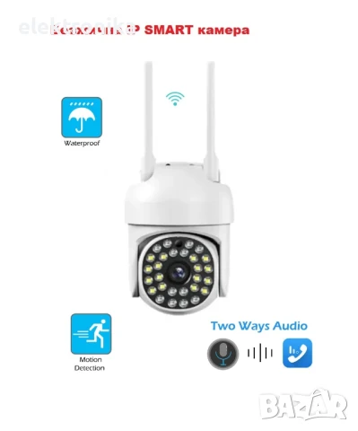 IP SMART Безжична камера 5MP WiFi FULL-HD 1080P с цветно нощно виждане и Двупосочен звук