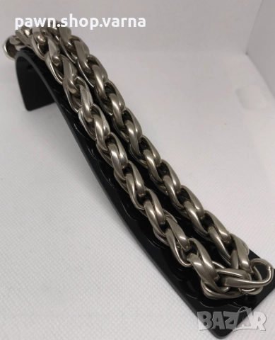 Масивен сребърен дамски синджир Chrome – 925 проба – 81,11 г – 44 см, снимка 2 - Колиета, медальони, синджири - 52459190