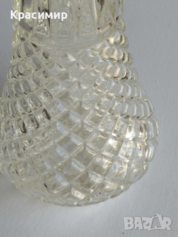 Винтидж стъклена кана с метална посребрена горна част. , снимка 6 - Антикварни и старинни предмети - 51537893