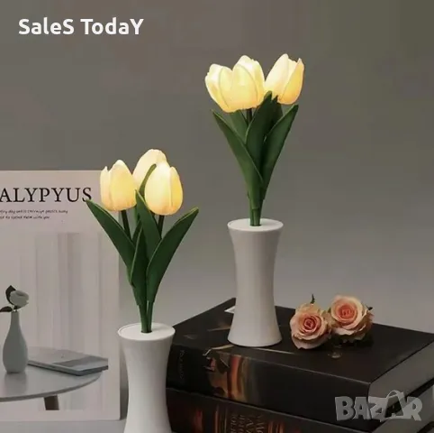 Светещ букет от лалета, декорация, 31см, 1бр, снимка 1