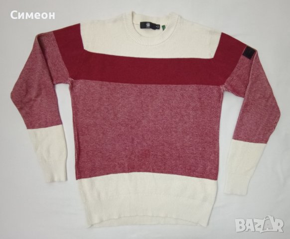 G-STAR RAW оригинален пуловер S памучен Block Stripe R Knit, снимка 1 - Пуловери - 42119062